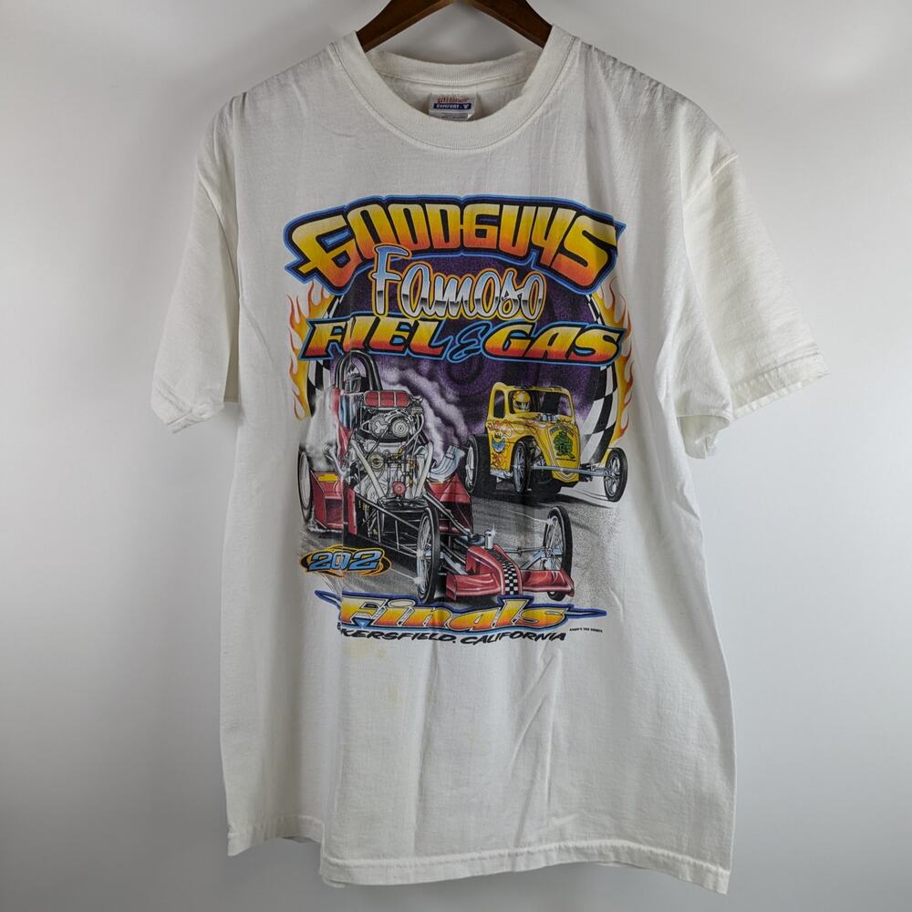 Vintage 2002 Mens Drag Racing L T-Shirt Goodguys Fomoso Fuel & Gas Bakersfield